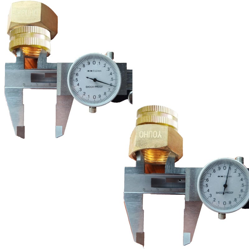 YOUHO Garden Hose Adapter Connector Heavy-Duty  Solid Brass Fittings 1 NPT Female Hose Thread x 3/4 GHT Female Hose Thread(1 Pack) - Image 3